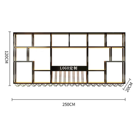 Light Shelf Wine Racks Modern Black Restaurant Vertical Display Cabinet Commercial Storage Wall Hanging Mueble De Bar Furniture