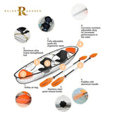 Light weight racing plastic drop stitch paddle canoe boat 2 person fishing clear transparent kayak