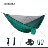 Lightweight Double Person Mosquito Net Hammock Easy Set Up 290*140cm With 2 Tree Straps Portable Hammock For Camping Travel Yard