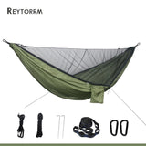 Lightweight Double Person Mosquito Net Hammock Easy Set Up 290*140cm With 2 Tree Straps Portable Hammock For Camping Travel Yard