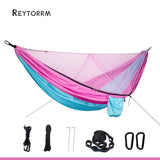 Lightweight Double Person Mosquito Net Hammock Easy Set Up 290*140cm With 2 Tree Straps Portable Hammock For Camping Travel Yard