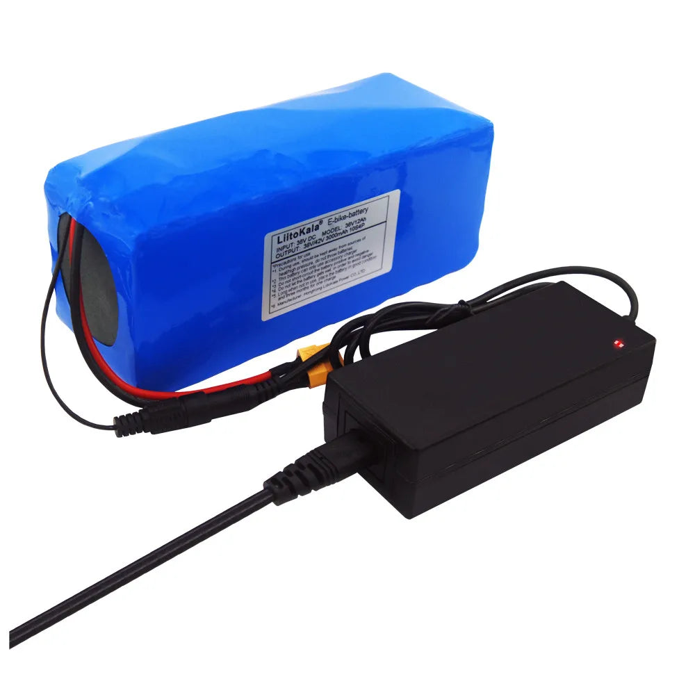 LiitoKala 36V 12AH Electric Bike Battery Built in 20A BMS Lithium Battery Pack 36 Volt with 2A Charge Ebike Battery XT60 Pllug