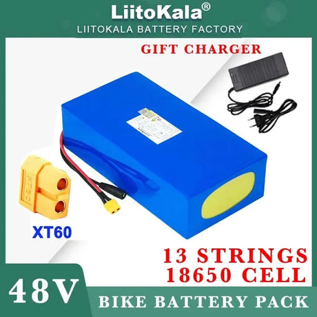 LiitoKala 48V 32ah 1500W electric bike battery 20ah 24ah 18ah 15ah 18650 lithium batteries 54.6v 750W 1000W ebike motor Charger