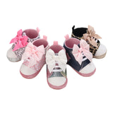 Lioraitiin 0-12M Newborn Baby Girl Boys Shoes Leopard / Star Printed Bowknot Walking Soft-Soled First Walker Shoes