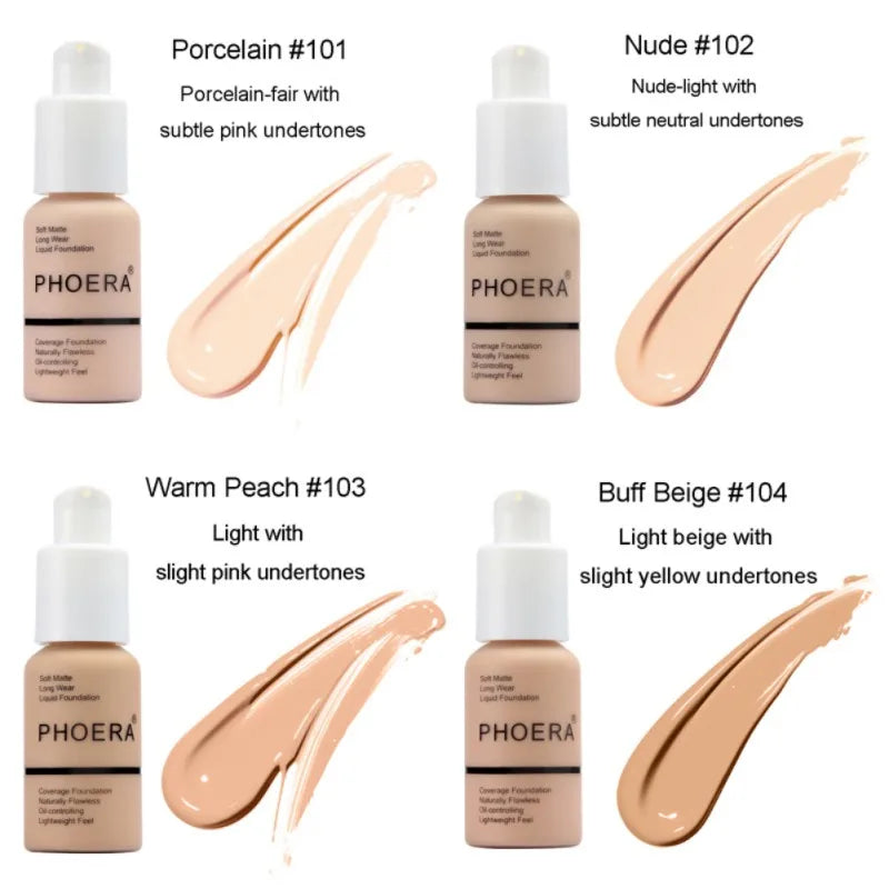 Liquid Foundation Concealer Face Naturally Flawless Matte Oil-Control Waterproof Long Lasting Foundation 30ml 8 Colors Optional