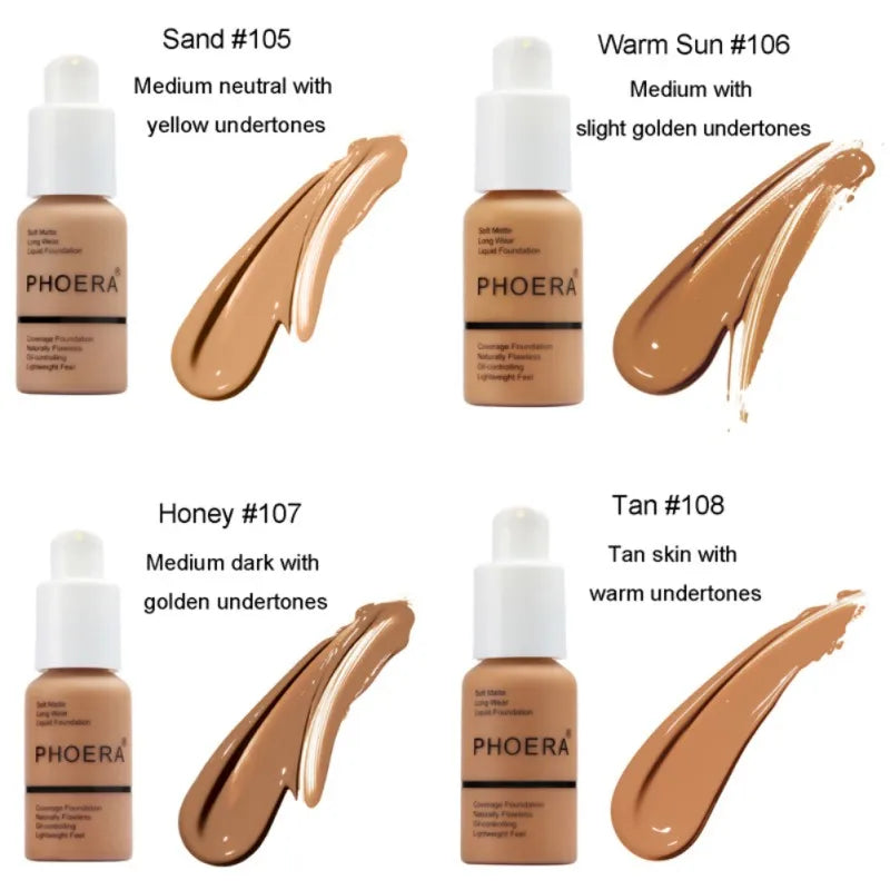 Liquid Foundation Concealer Face Naturally Flawless Matte Oil-Control Waterproof Long Lasting Foundation 30ml 8 Colors Optional