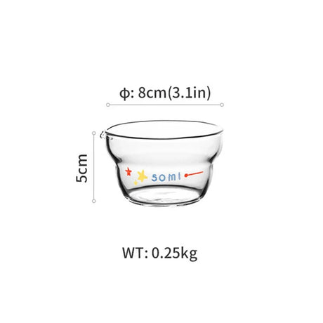 Liquid Measure Cups Glass Measuring Cup Kitchen Mixing Bowl with Spout Scale Glass Bakeware Cartoon Batter Bowl for Baking