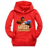 Little Baby Kids Tshirt Hoodie Grizzy and The Lemmings Boys Hooded Top Fall Clothes for Kids Cotton Cute Sweatshirt Child Shirt