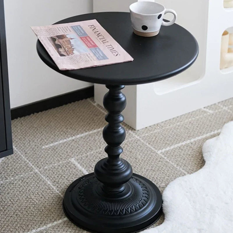 Living Room Side Table  American Small Round  Desk Light Luxury Coffee Table Retro Bedside Table Small Apartment Corner Desk