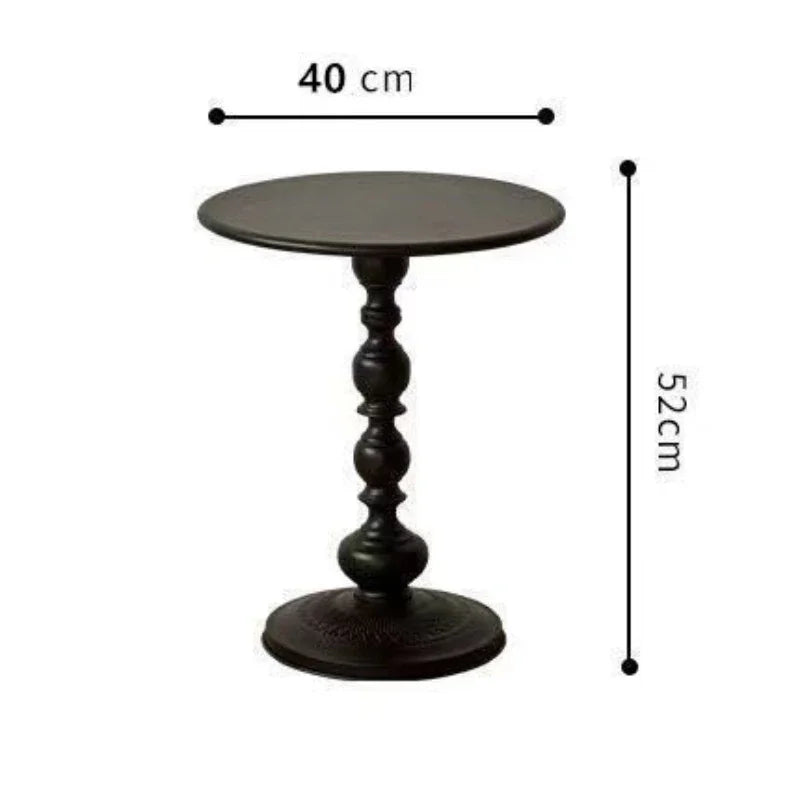 Living Room Side Table  American Small Round  Desk Light Luxury Coffee Table Retro Bedside Table Small Apartment Corner Desk