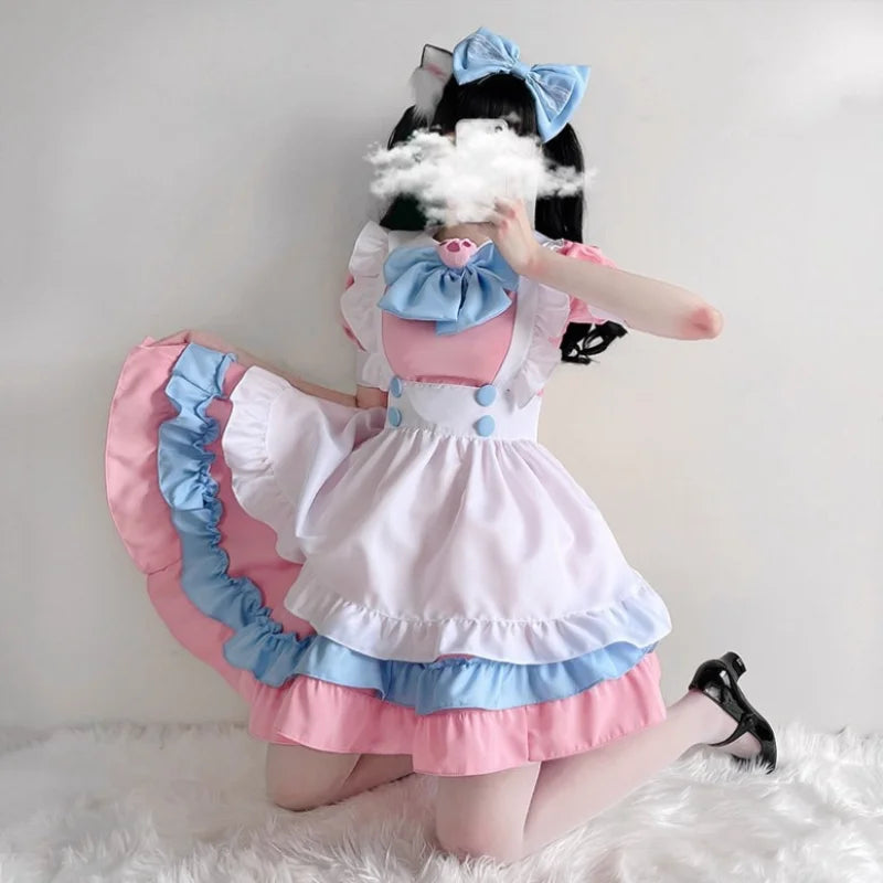 Lolita Dress Maid Dress Plus Size Skirt Cute Big Bow Girl Dress Cosplay Costumes Boys Clothing Party Suit Ladies Dress Cat Paw