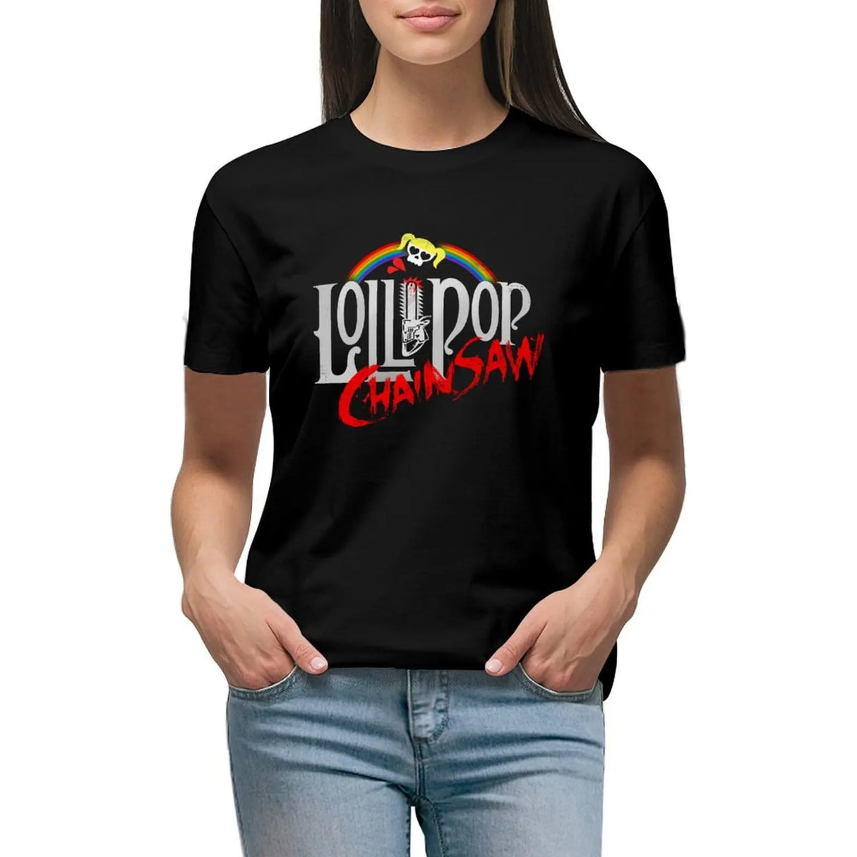 Lollipop Chainsaw T-shirt funny vintage clothes Women's clothing