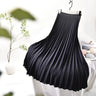 Looks Thin Pleated Skirt 2023 New High Waist A-line Skirt Mid-length Big Size Plaid Skirt Long Pleated Skirt Length 75-90cm