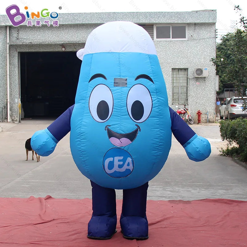 Lovely 2.2 meters inflatable water droplets costume for education / inflatable cartoon water droplets costume balloons toys