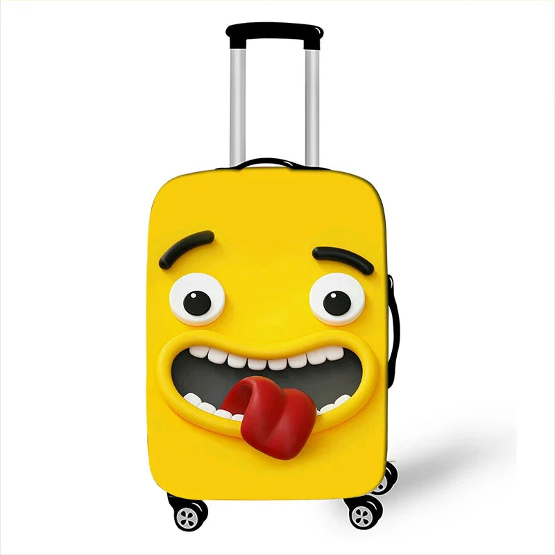 Luggage Cover Funny Expression Print Protective Sheath Travel Suitcase Elastic Dust Cases Fit 18 - 32 Inches Baggage Accessorie