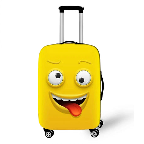 Luggage Cover Funny Expression Print Protective Sheath Travel Suitcase Elastic Dust Cases Fit 18 - 32 Inches Baggage Accessorie