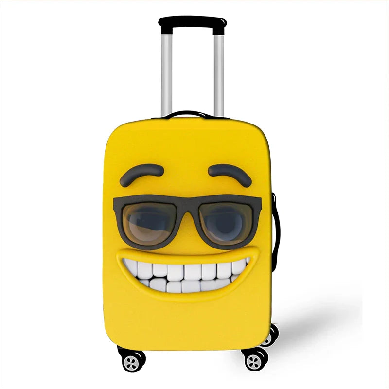 Luggage Cover Funny Expression Print Protective Sheath Travel Suitcase Elastic Dust Cases Fit 18 - 32 Inches Baggage Accessorie