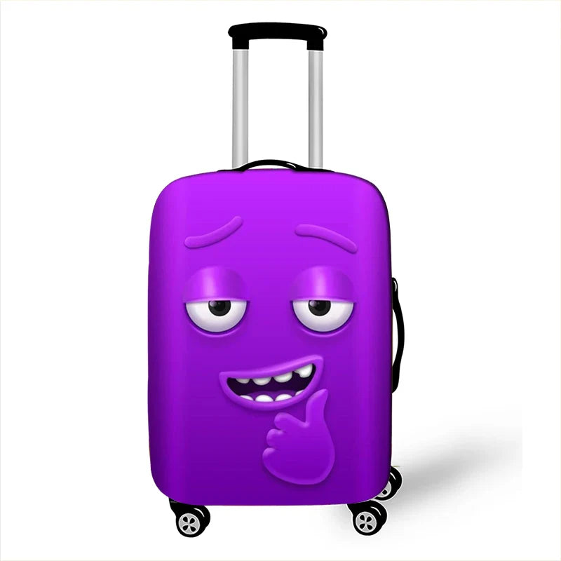 Luggage Cover Funny Expression Print Protective Sheath Travel Suitcase Elastic Dust Cases Fit 18 - 32 Inches Baggage Accessorie