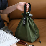 캠핑 용품 Lunch Bag Canvas Drawstring Thermal Insulation and Cold Storage High Capacity Camping Student Office Worker