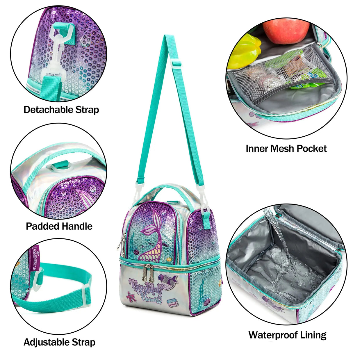 Lunch Bag for Kids Insulated Bag Tote with Lunch Bag Food Bag High-quality Double-layer Large-capacity Waterproof