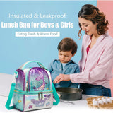 Lunch Bag for Kids Insulated Bag Tote with Lunch Bag Food Bag High-quality Double-layer Large-capacity Waterproof