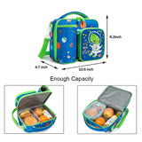 Lunch Box for Kids Cute Space Dinosaur Lunch Bags for Boys with Bottle Pockets Enough Capacity Lancheira Escolar Infantil 2022