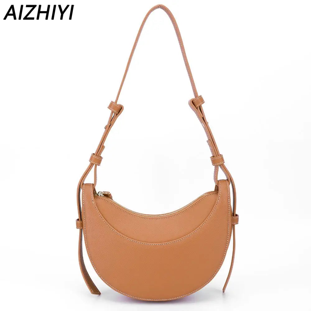 Luxury Brand Handbag for Women Shoulder Bag Designer Hobo Half Moon Crescent Bag New PU Leather Saddle Crossbody Bag Women's Bag