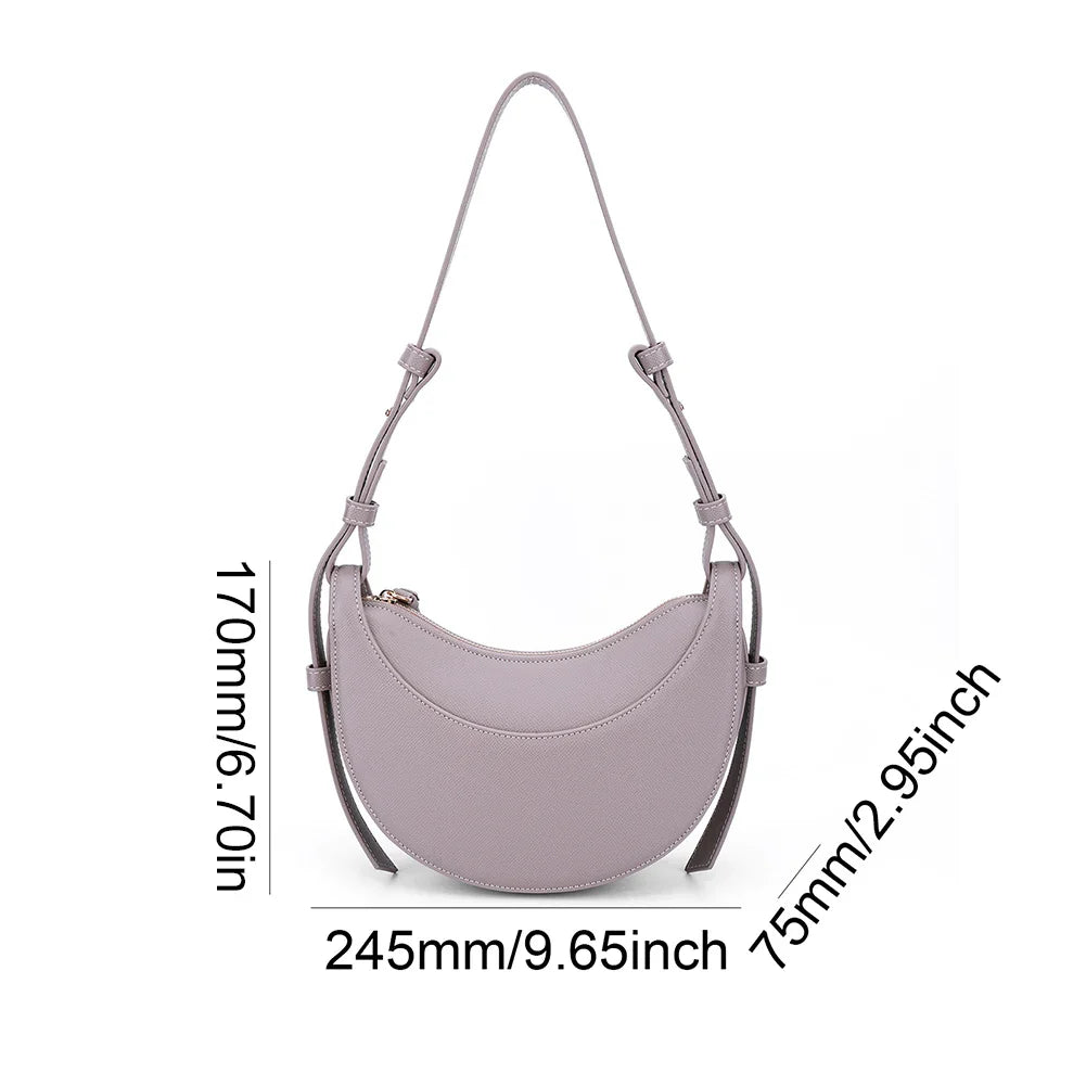 Luxury Brand Handbag for Women Shoulder Bag Designer Hobo Half Moon Crescent Bag New PU Leather Saddle Crossbody Bag Women's Bag