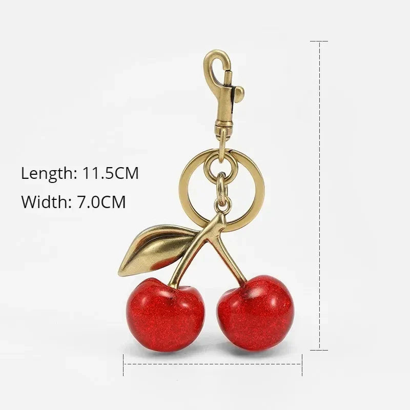 Luxury Cherry Pendant Decoration Accessories For Coach Handbag Shoulder Bag Women's High-Grade Keychain Bags Attachment Parts