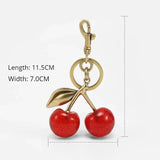 Luxury Cherry Pendant Decoration Accessories For Coach Handbag Shoulder Bag Women's High-Grade Keychain Bags Attachment Parts