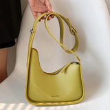 Luxury Crossbody Bags For Women 2021 Leather Lemon Color Shoulder Bag Women Casual Satchels Wide Straps Fashion Bag Handbag