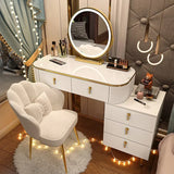 Luxury Laden Dressing Table Mirror Led Wood Mobile Vanity Multifunction Dressing Table Corner Meuble De Chambre Girls Furniture