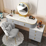 Luxury Laden Dressing Table Mirror Led Wood Mobile Vanity Multifunction Dressing Table Corner Meuble De Chambre Girls Furniture