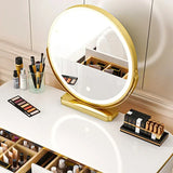 Luxury Laden Dressing Table Mirror Led Wood Mobile Vanity Multifunction Dressing Table Corner Meuble De Chambre Girls Furniture