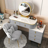 Luxury Laden Dressing Table Mirror Led Wood Mobile Vanity Multifunction Dressing Table Corner Meuble De Chambre Girls Furniture