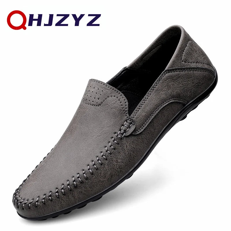 Luxury Leather Men Shoes Casual 2023 Italian Soft Men Loafers Handmade Moccasins Breathable Slip on Boat Shoes Zapatos Hombre