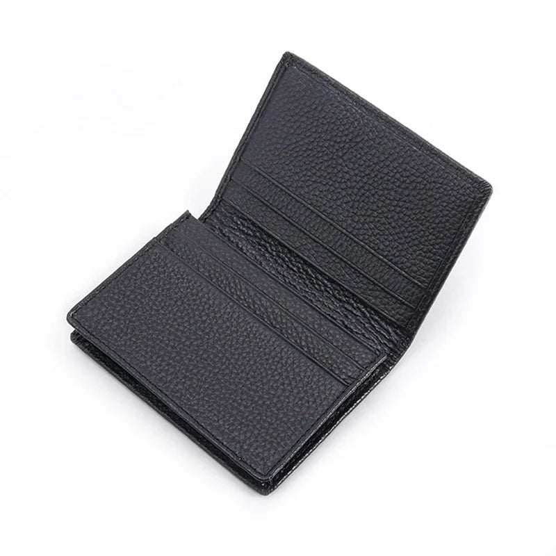 Luxury Men Cow Genuine Leather Business Card Holder Small Bifold Card Wallet Credit Card Case Slim Purse Card Holders for Men