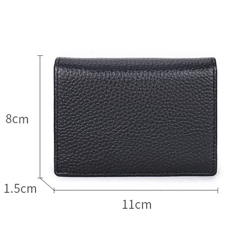 Luxury Men Cow Genuine Leather Business Card Holder Small Bifold Card Wallet Credit Card Case Slim Purse Card Holders for Men