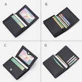 Luxury Men Cow Genuine Leather Business Card Holder Small Bifold Card Wallet Credit Card Case Slim Purse Card Holders for Men