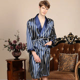 Luxury Men's Silky Satin Kimono Robe 5XL Long Sleeve Sleepwear Bathrobe Oversized Satin Nightgown Summer Home Clothes