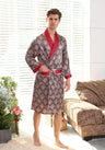 Luxury Men's Silky Satin Kimono Robe 5XL Long Sleeve Sleepwear Bathrobe Oversized Satin Nightgown Summer Home Clothes