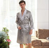 Luxury Men's Silky Satin Kimono Robe 5XL Long Sleeve Sleepwear Bathrobe Oversized Satin Nightgown Summer Home Clothes