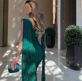 Luxury Mermaid Evening Dresses O-Neck Prom Dresses Feathers Floor Length Saudi Arabia Women's Formal Request Party Wedding