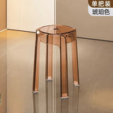 Luxury Plastic Transparent Stool, Household Thickened Folding Round Stool, Simple Living Room Bench, Dining Chair, Acrylic Chair