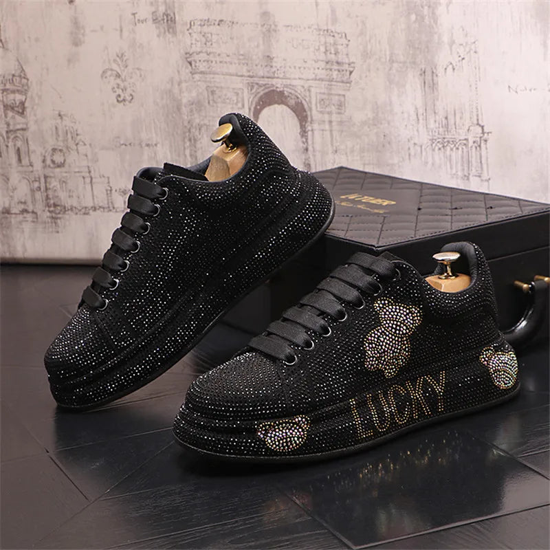 Luxury Royal Style Mens Wedding Dress Shoes Spring Handmade Embroidery Pattern Exotic Designer Loafers Fashion Casual Sneakers