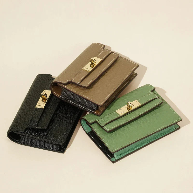 Luxury Women's Leather Business Card Holder 2023 New Small and Large Capacity Women's Card Bag Premium Leather Card Bag