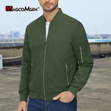 MAGCOMSEN Men's Aviator Jacket Lightweight Casual Spring Autumn Windproof Coats with Zipper Pockets Travel Work Jackets