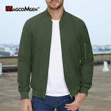 MAGCOMSEN Men's Aviator Jacket Lightweight Casual Spring Autumn Windproof Coats with Zipper Pockets Travel Work Jackets