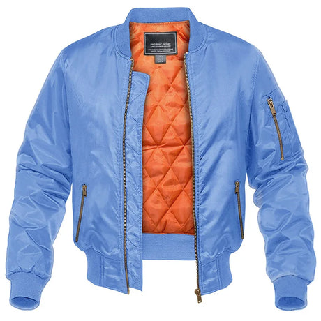 MAGCOMSEN Men's Aviator Jackets Thick Warm Orange Lining Bomber Jackets Fall Winter Casual Windproof Coats