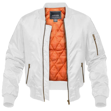 MAGCOMSEN Men's Aviator Jackets Thick Warm Orange Lining Bomber Jackets Fall Winter Casual Windproof Coats